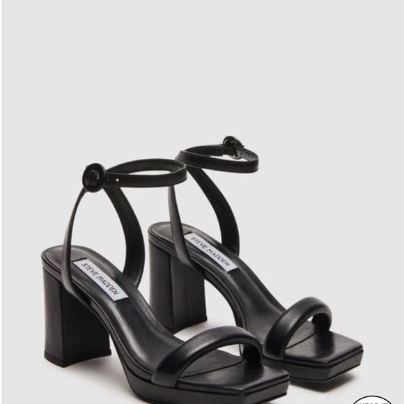 BRAND NEW Steve Madden Bowa Black Leather Heels - Picture 7 of 7